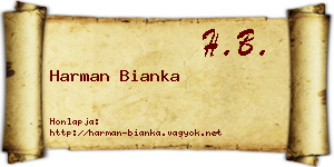 Harman Bianka névjegykártya